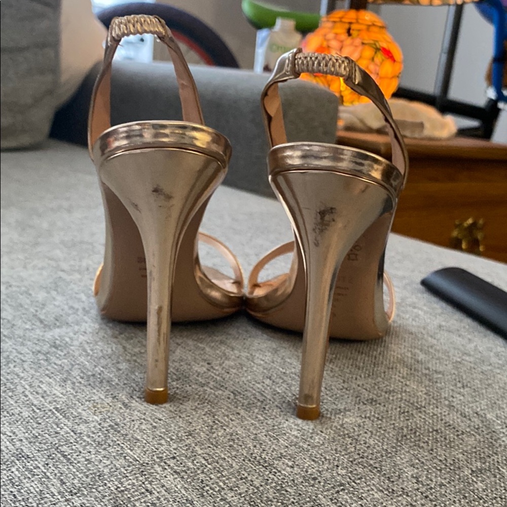 SCHUTZ Metallic Gold Strappy Heels - Picture 5 of 5
